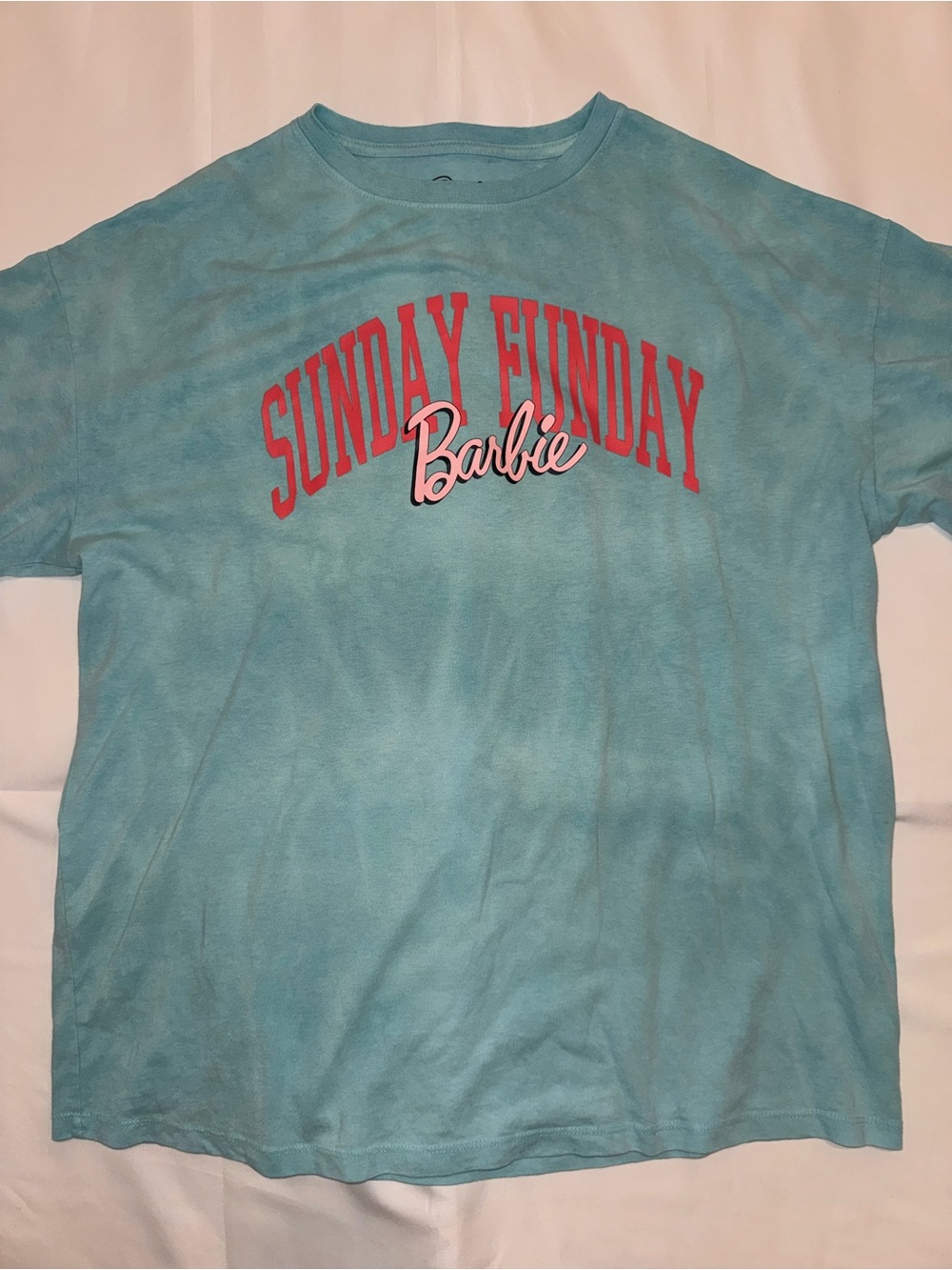 Women’s Barbie Sunday Funday Oversized Short Sleeve Graphic Blue T-shirt Medium
